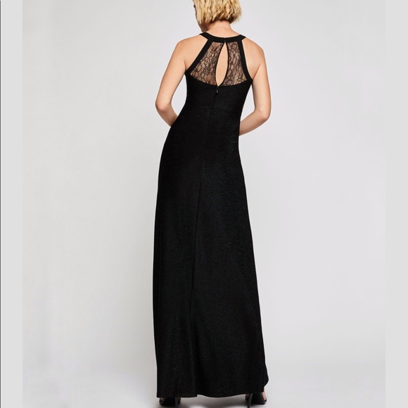 BCBG Crew Neck Lace Inset Maxi Dress - Picture 8 of 13